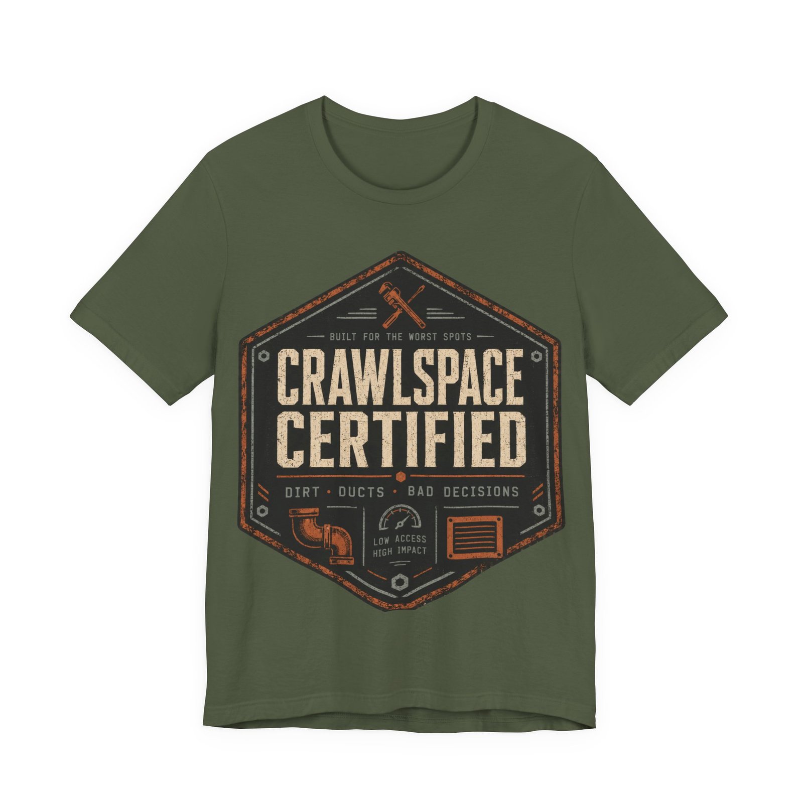 Crawlspace Certified T‑Shirt — Funny HVAC / Home Inspector Gift - Image 6