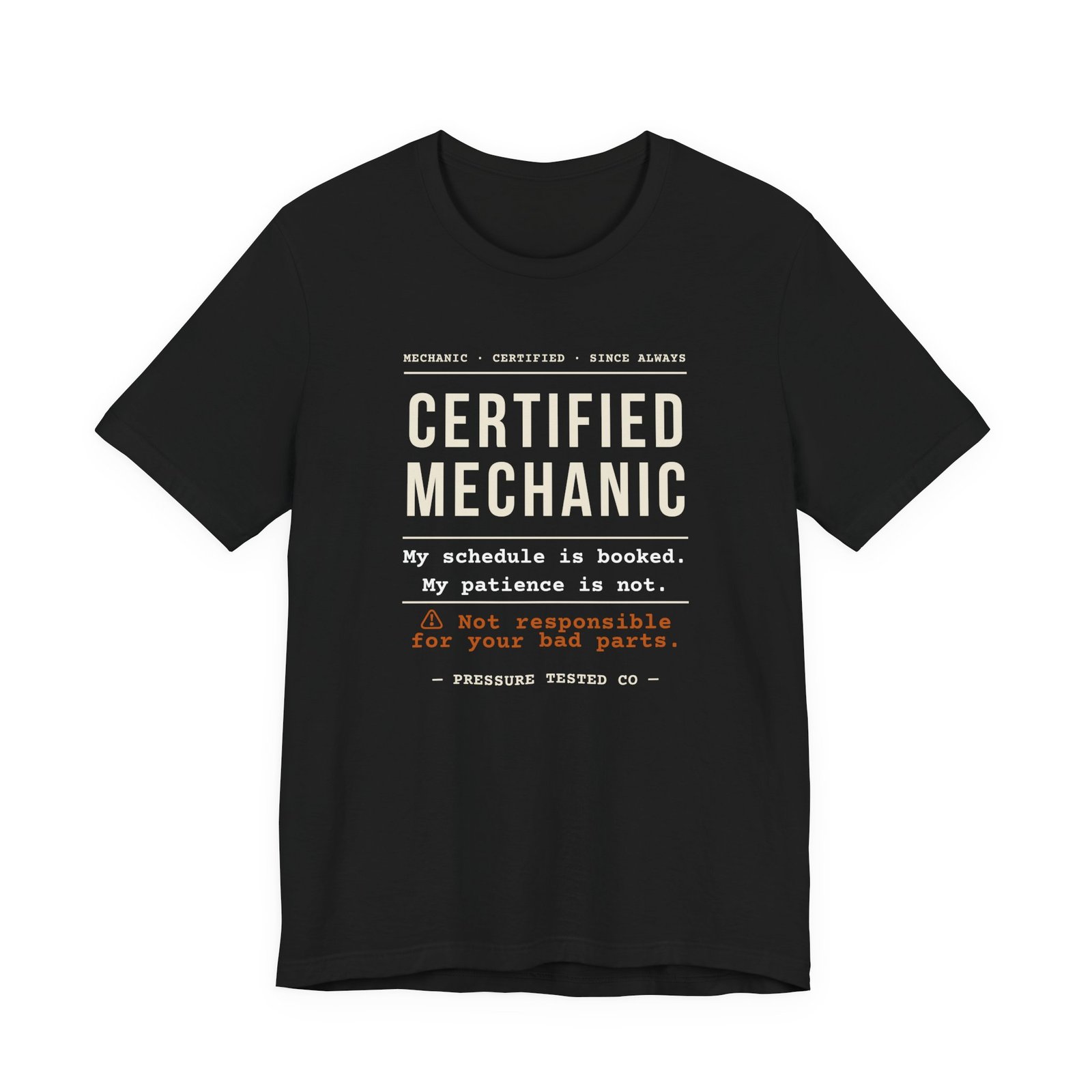 Certified Mechanic My Schedule Is Booked My Patience Is Not, Mechanic Shirt, Gift for Mechanic