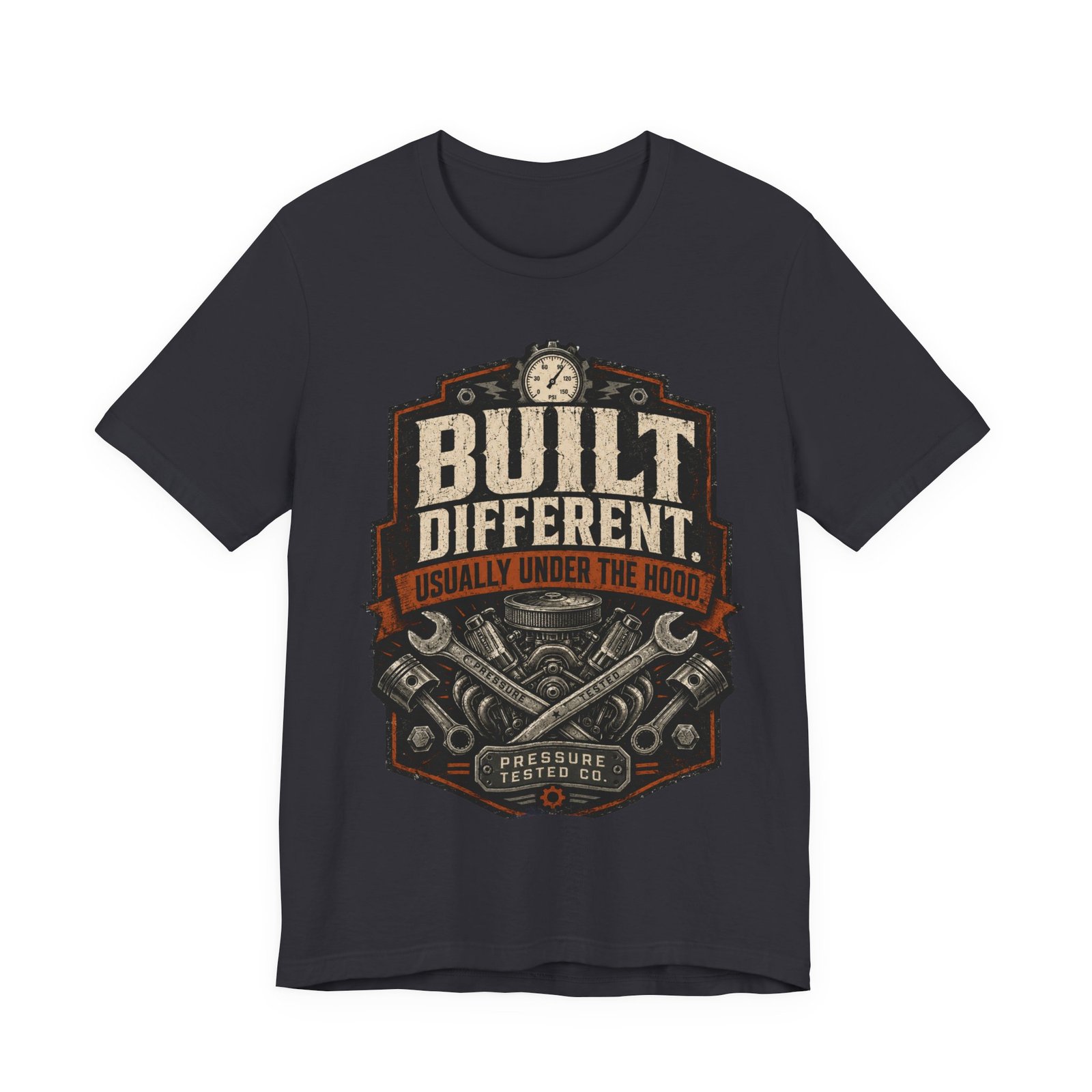 Built Different. Usually Under The Hood. Mechanic Shirt, Gift for Mechanic Dad - Image 4