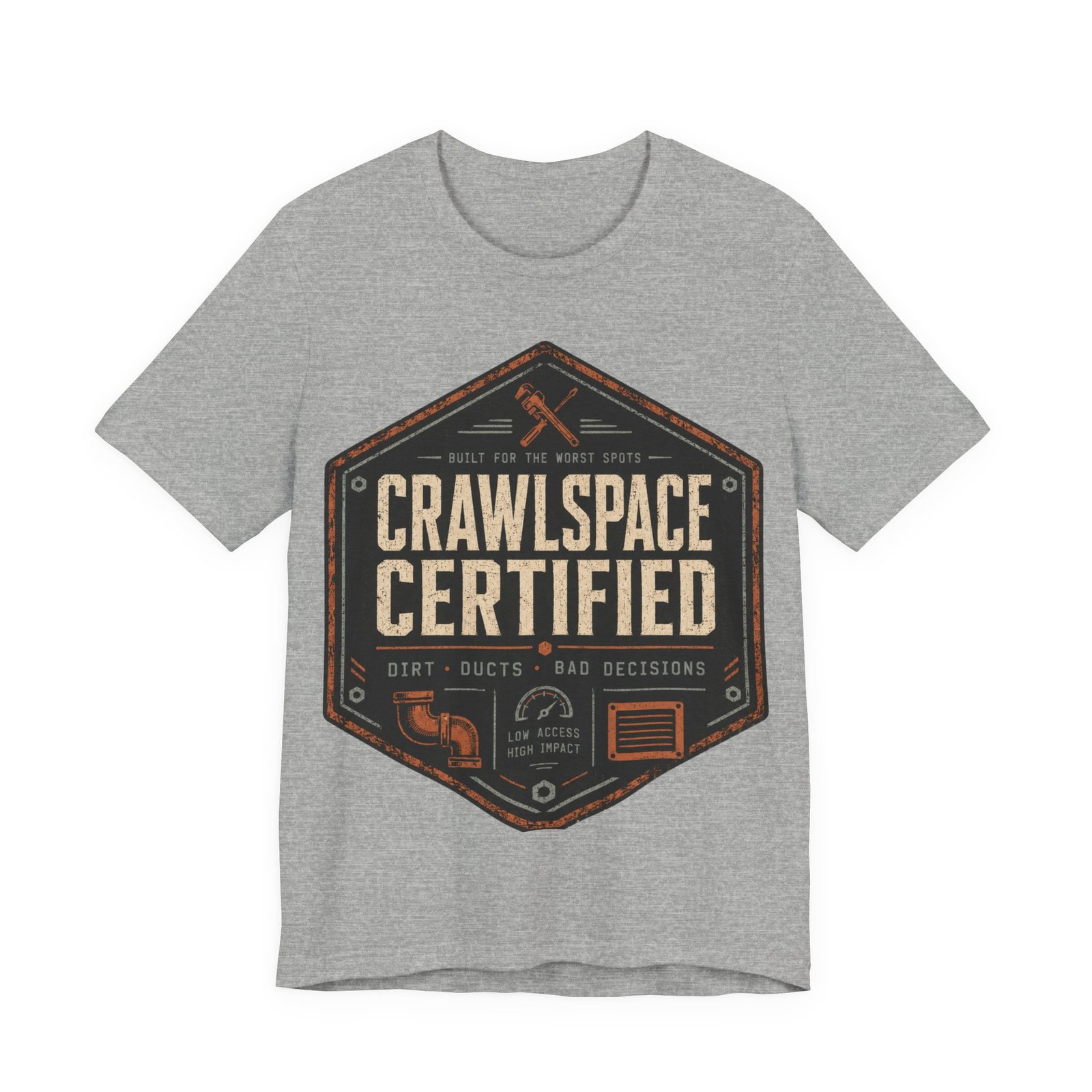 Crawlspace Certified T‑Shirt — Funny HVAC / Home Inspector Gift - Image 5