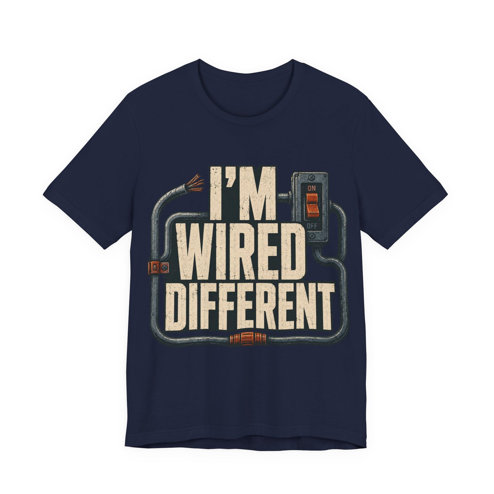 Electrician T-Shirt — "I'm Wired Different" Funny Vintage Tradesman Tee - Image 6