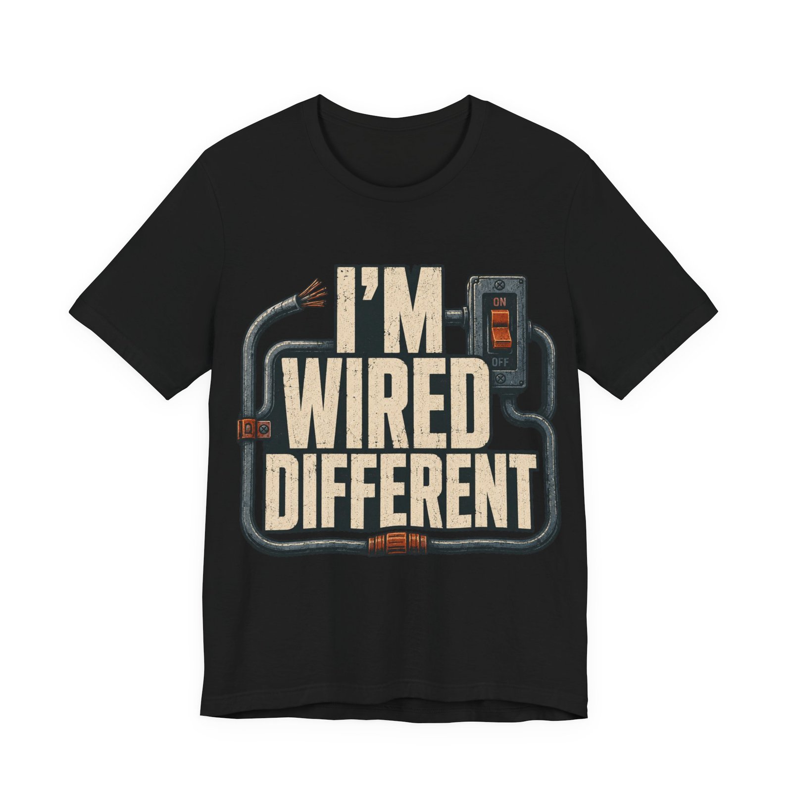 Electrician T-Shirt — "I'm Wired Different" Funny Vintage Tradesman Tee