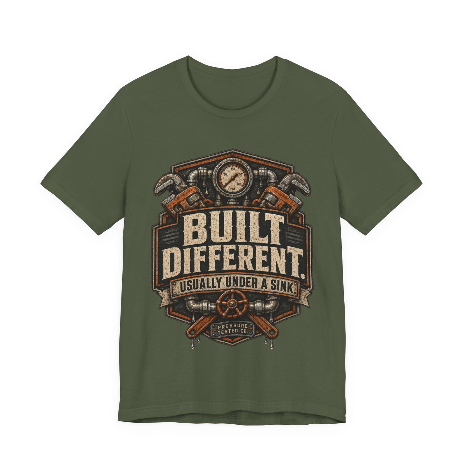 Built Different. Usually Under The Sink. Plumber Shirt, Gift for Plumber Dad - Image 5
