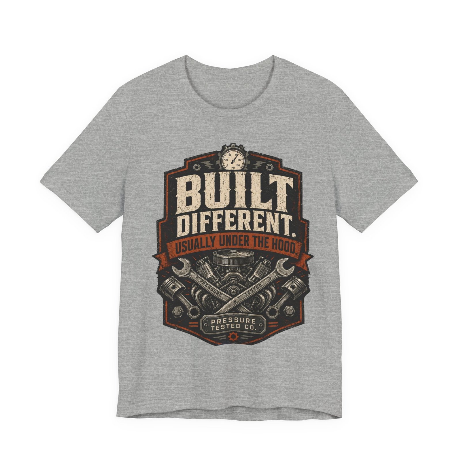 Built Different. Usually Under The Hood. Mechanic Shirt, Gift for Mechanic Dad - Image 6