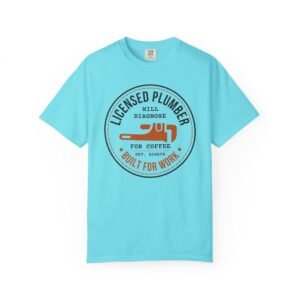 Licensed Plumber T-Shirt – "Will Diagnose for Coffee" Vintage Work Tee