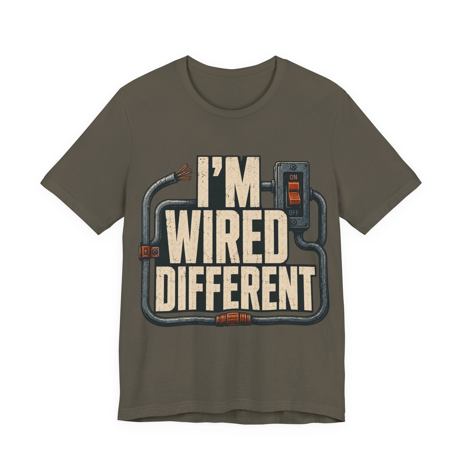 Electrician T-Shirt — "I'm Wired Different" Funny Vintage Tradesman Tee - Image 3