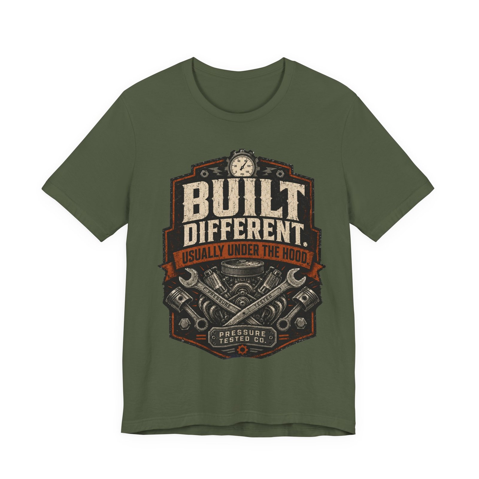 Built Different. Usually Under The Hood. Mechanic Shirt, Gift for Mechanic Dad - Image 5
