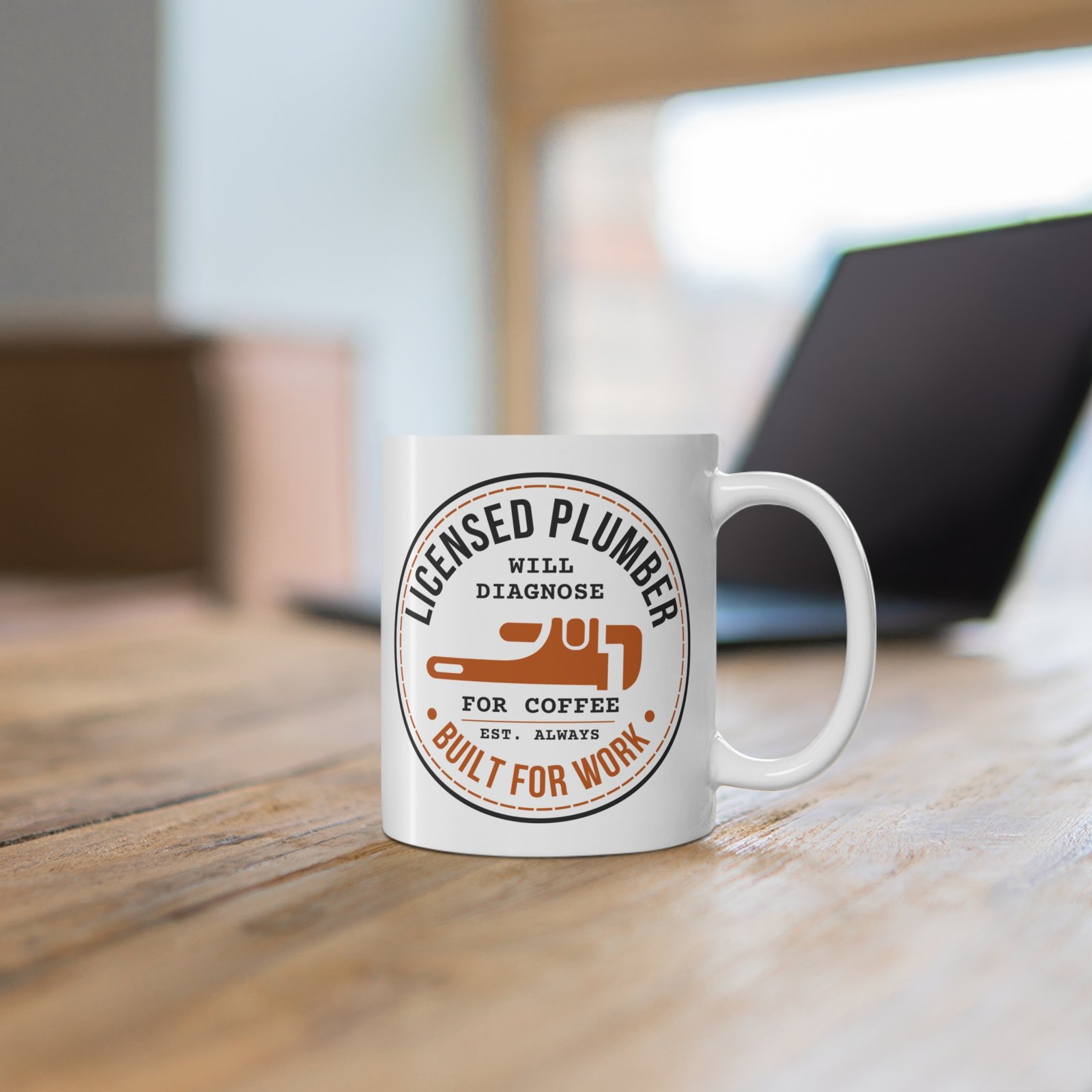 Licensed Plumber Coffee Mug – "Will Diagnose for Coffee" 11oz
