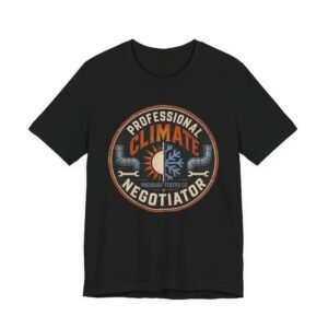 Funny HVAC Shirt, "Professional Climate Negotiator" T-Shirt – HVAC Service Tech Badge Design