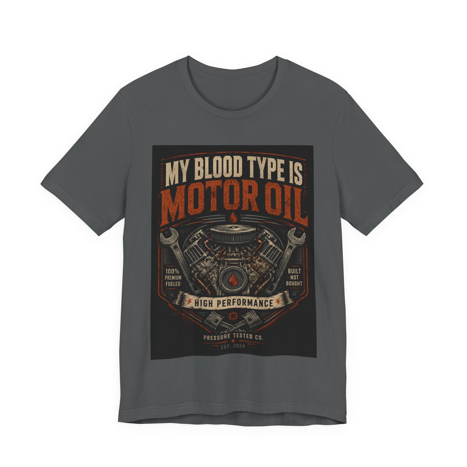 My Blood Type is Motor Oil. Mechanic Shirt, Gift for Mechanic Dad - Image 3