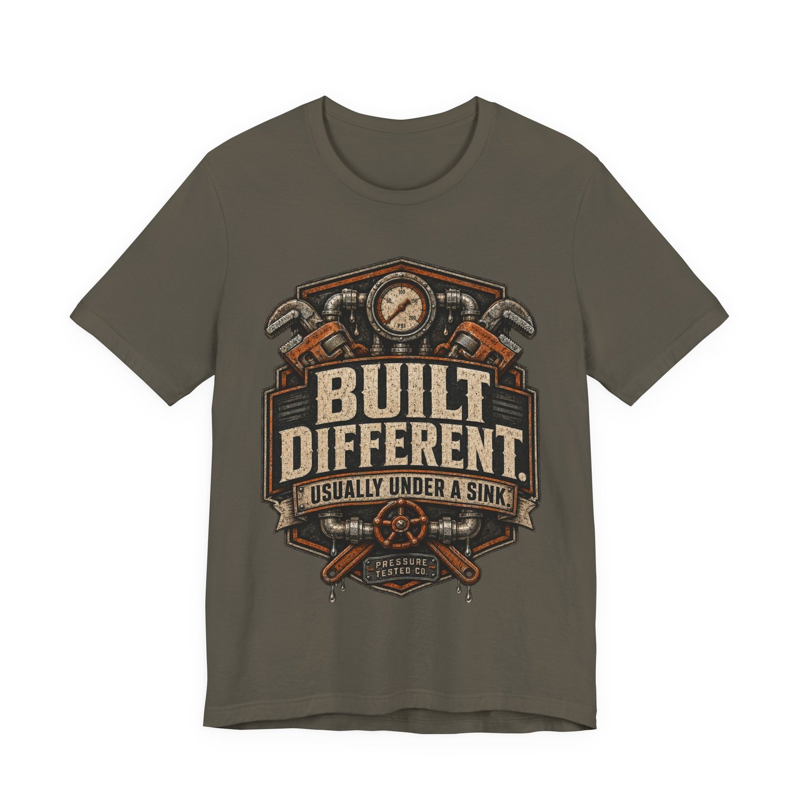 Built Different. Usually Under The Sink. Plumber Shirt, Gift for Plumber Dad - Image 4