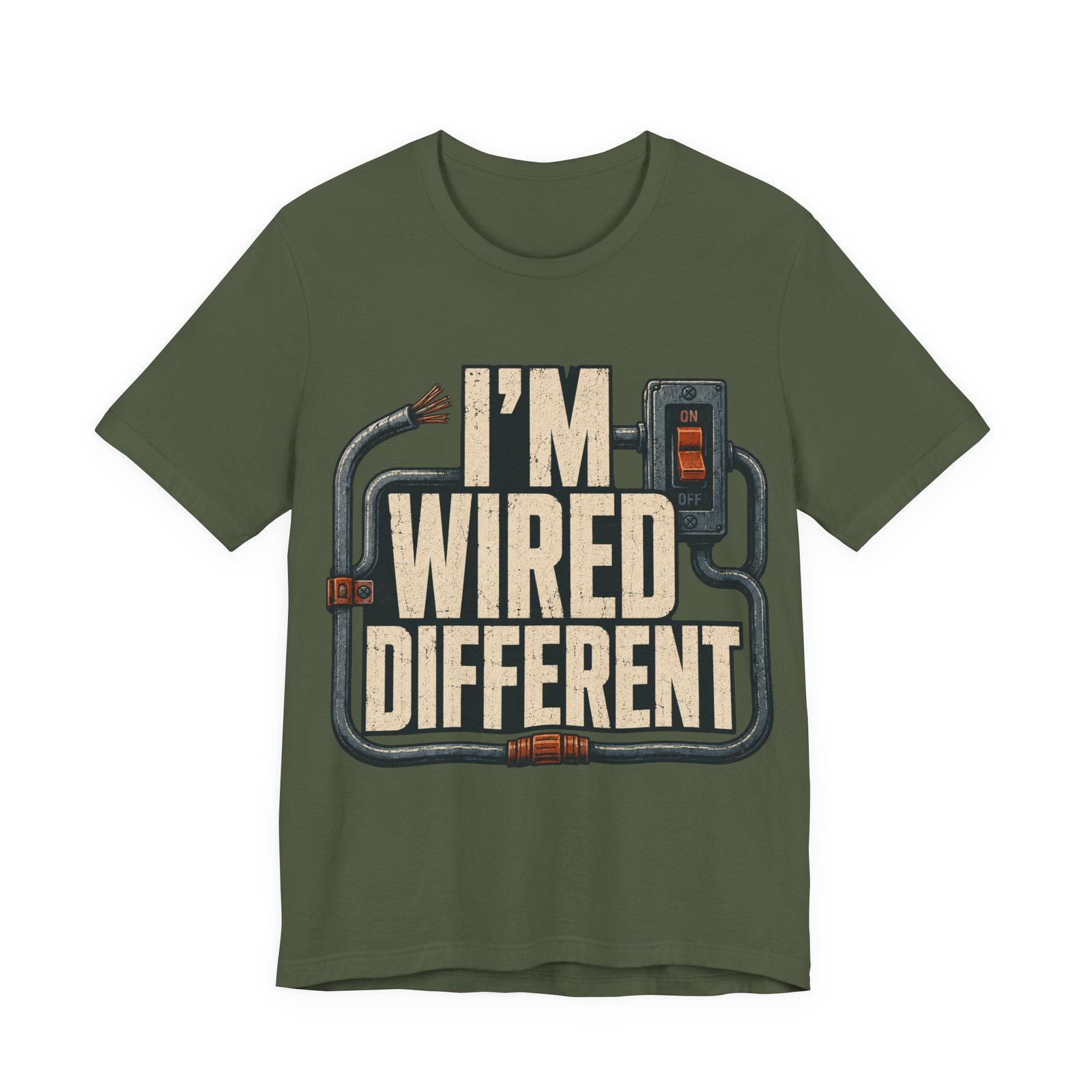 Electrician T-Shirt — "I'm Wired Different" Funny Vintage Tradesman Tee - Image 4
