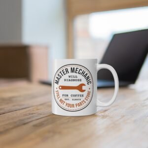Master Mechanic Coffee Mug — "Will Diagnose for Coffee" Workshop Gift