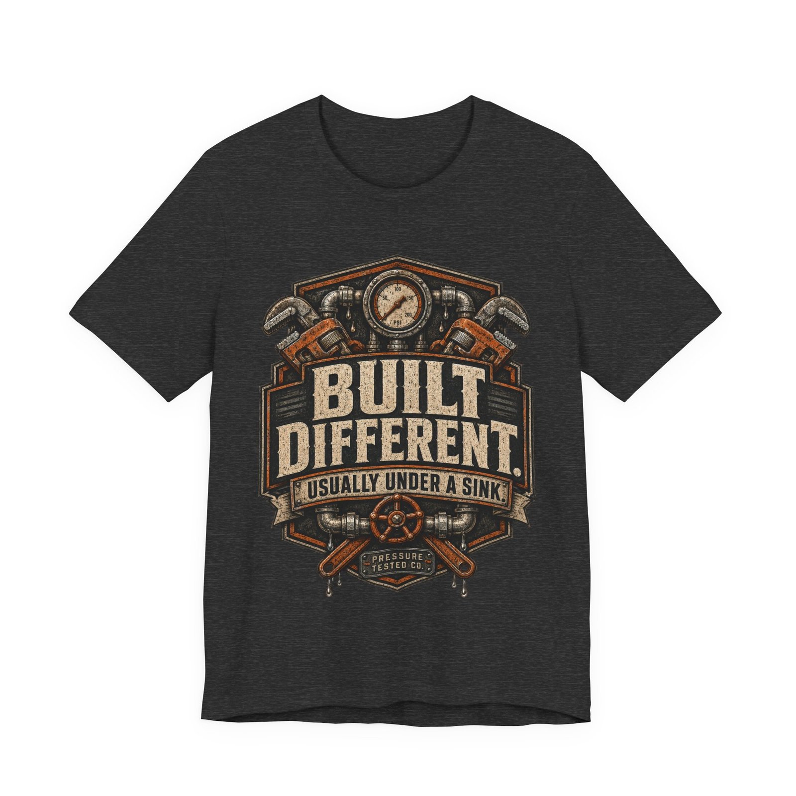 Built Different. Usually Under The Sink. Plumber Shirt, Gift for Plumber Dad - Image 6