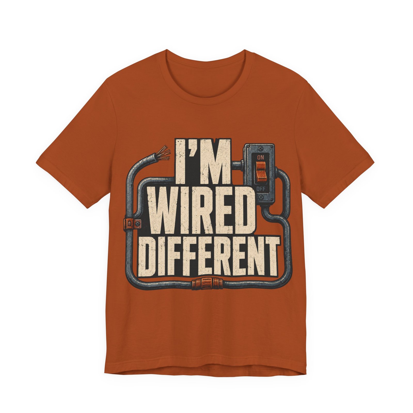 Electrician T-Shirt — "I'm Wired Different" Funny Vintage Tradesman Tee - Image 2