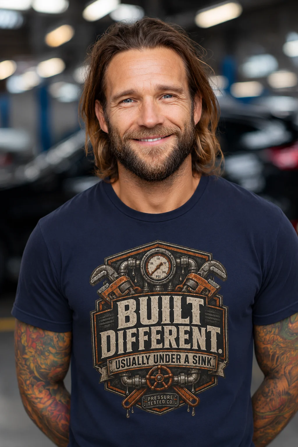 Built Different Usually Under the Sink, model photo | Pressure Tested Co