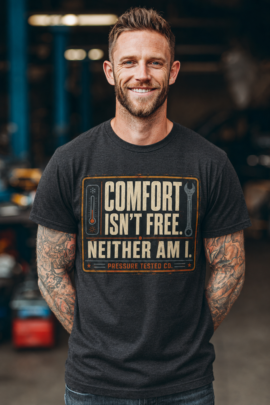 COMFORT-ISN'T-FREE-DRK-GRAY-HEATHER Comfort Isn't Free. Neither Am I.