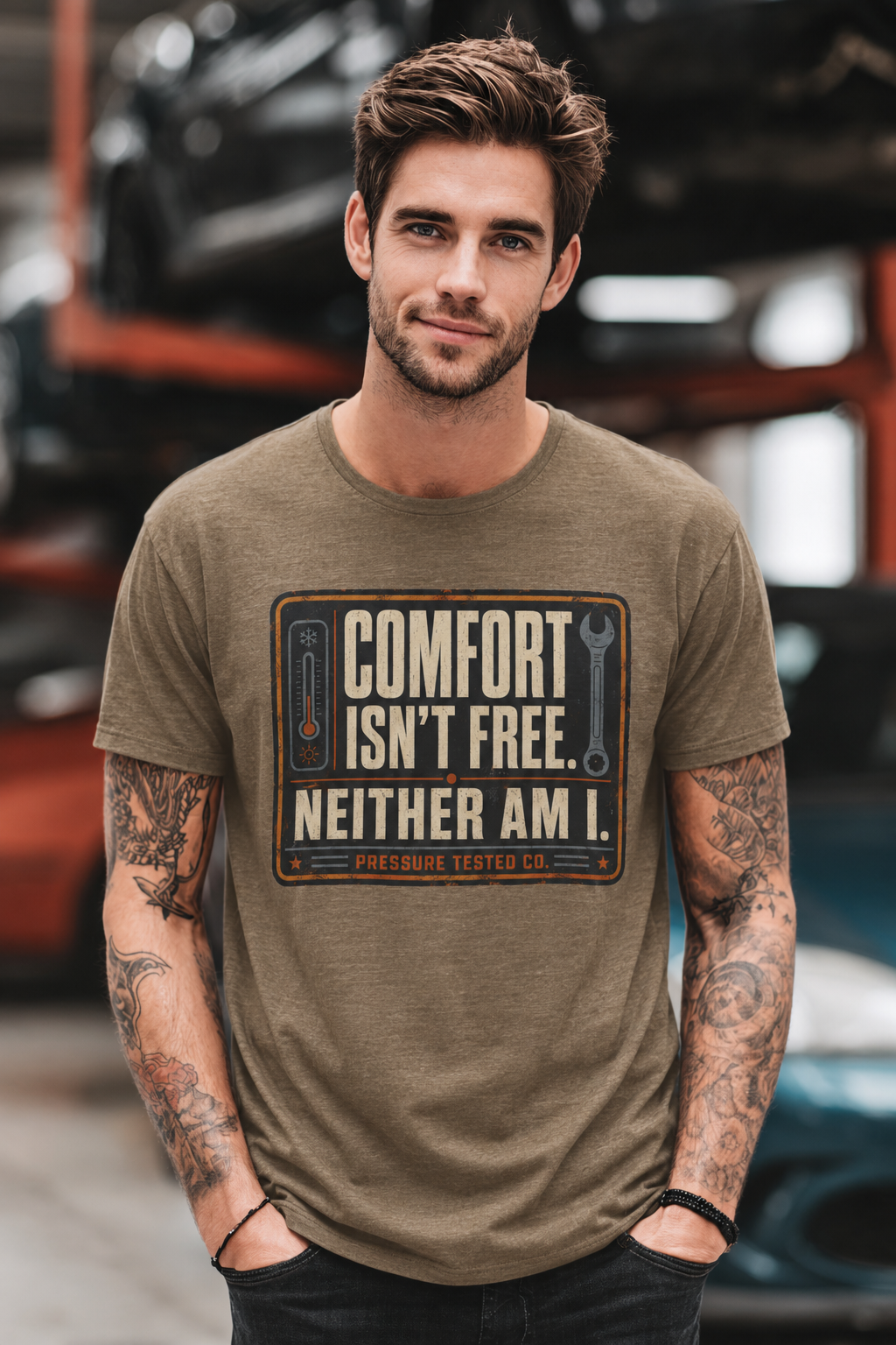 COMFORT-ISN'T-FREE-OLIVE-HEATHER Comfort Isn't Free. Neither Am I.
