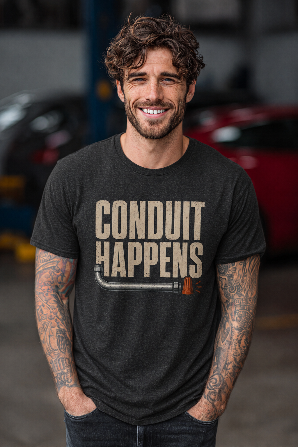 Conduit Happens Tee – Funny Shirt for Electricians & Tradespeople - Image 19