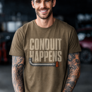 Conduit Happens Tee – Funny Shirt for Electricians & Tradespeople - Image 12