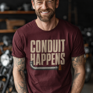 Conduit Happens Tee – Funny Shirt for Electricians & Tradespeople - Image 15
