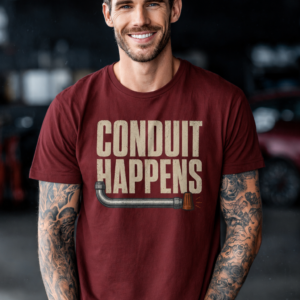Conduit Happens Tee – Funny Shirt for Electricians & Tradespeople - Image 14