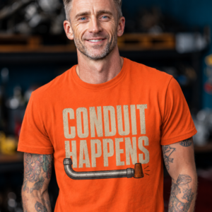 Conduit Happens Tee – Funny Shirt for Electricians & Tradespeople - Image 18