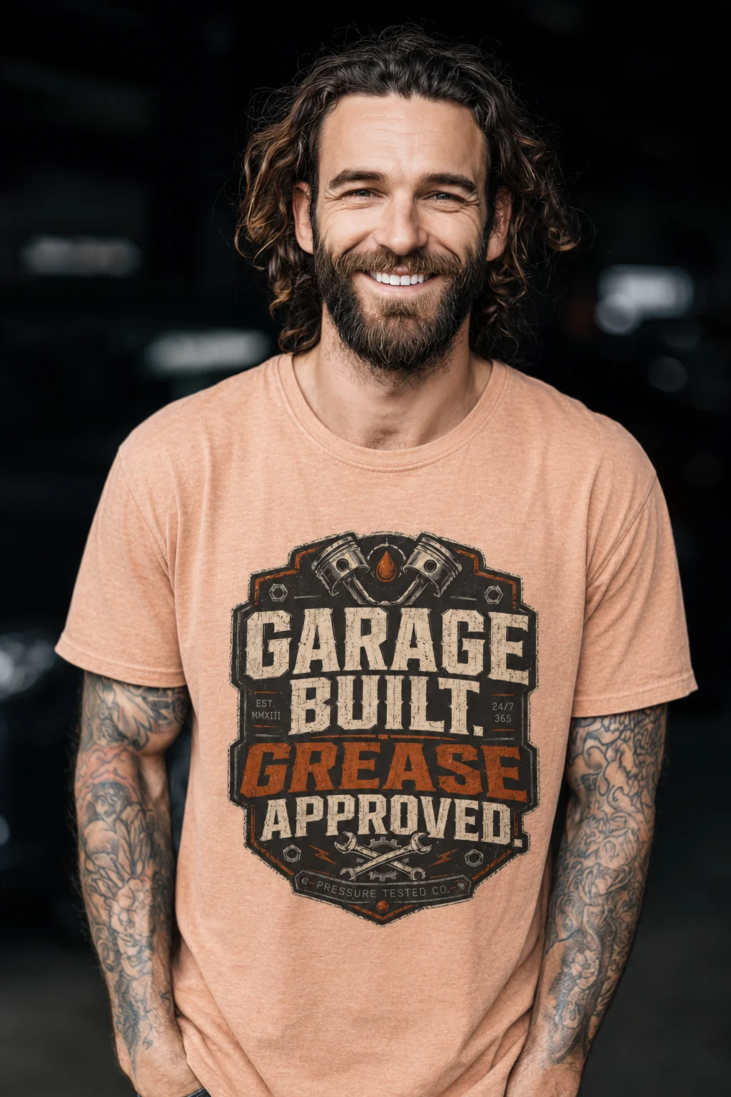 GARAGE-BUILT-GREASE-APPROVED-PEACH Garage Built. Grease Approved.