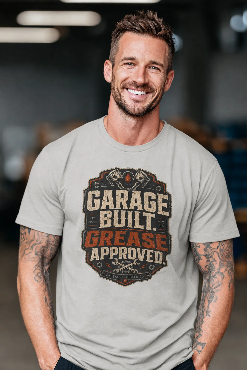 GARAGE-BUILT-GREASE-APPROVED-SILVER Garage Built. Grease Approved.