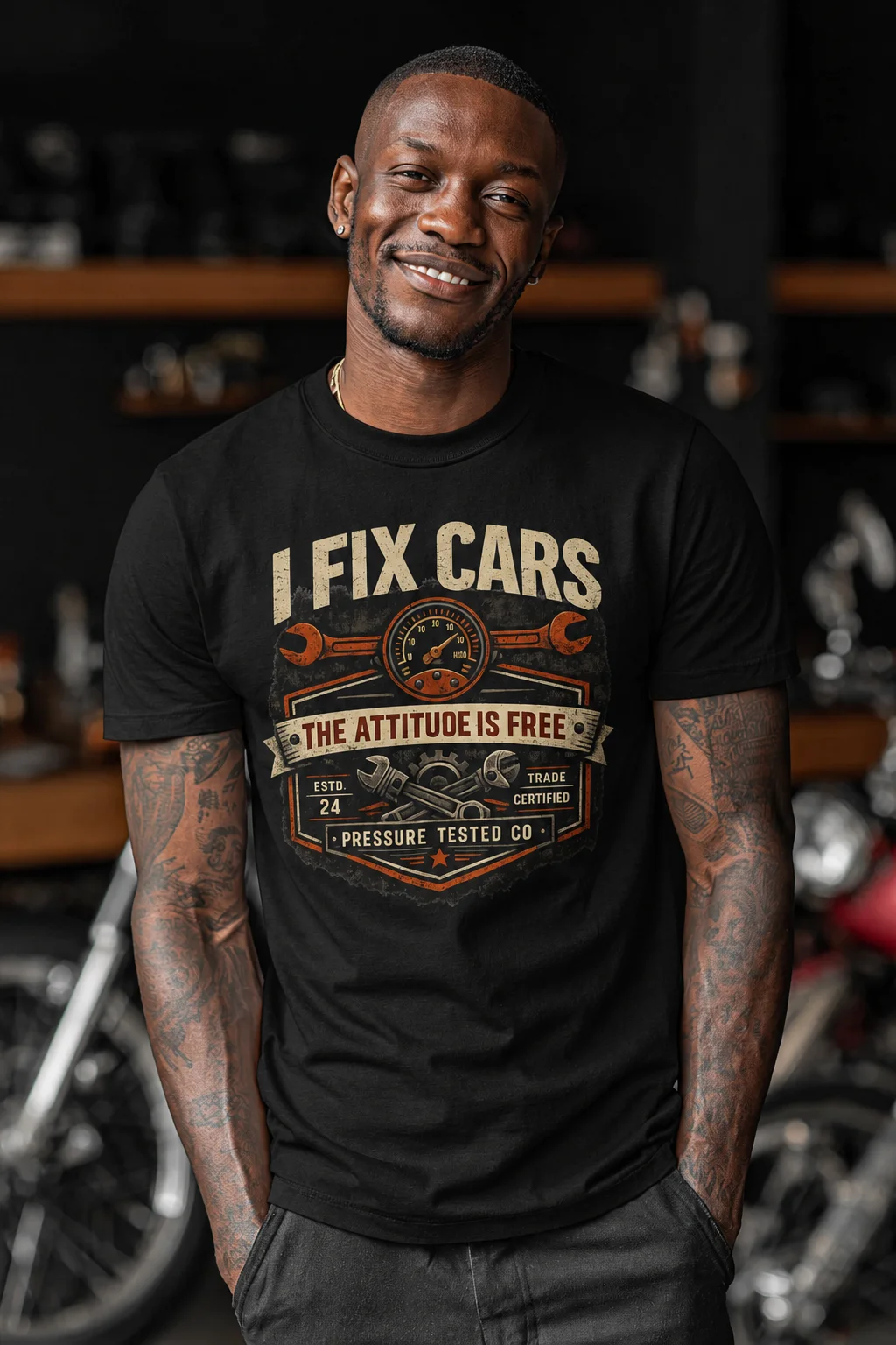 I-Fix-Cars-Attitude-Free-Black I Fix Cars. The Attitude Is Free.