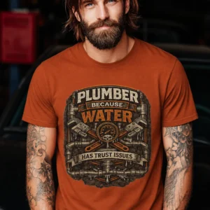 Plumber Because Water Has Trust Issues T-Shirt - Image 3