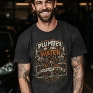 Plumber Because Water Has Trust Issues T-Shirt - Image 5