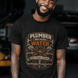Plumber Because Water Has Trust Issues T-Shirt - Image 2