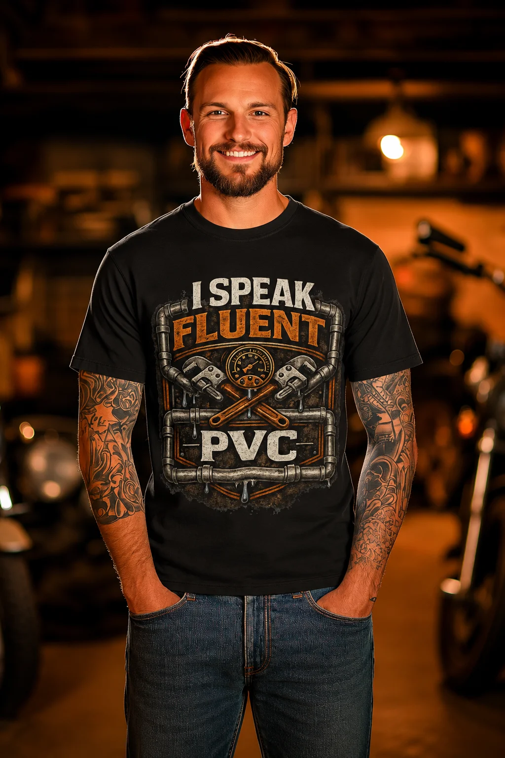 SPEAK-FLUENT-PVC-BLACK I Speak Fluent PVC.