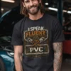 SPEAK-FLUENT-PVC-DRKGRAY I Speak Fluent PVC.