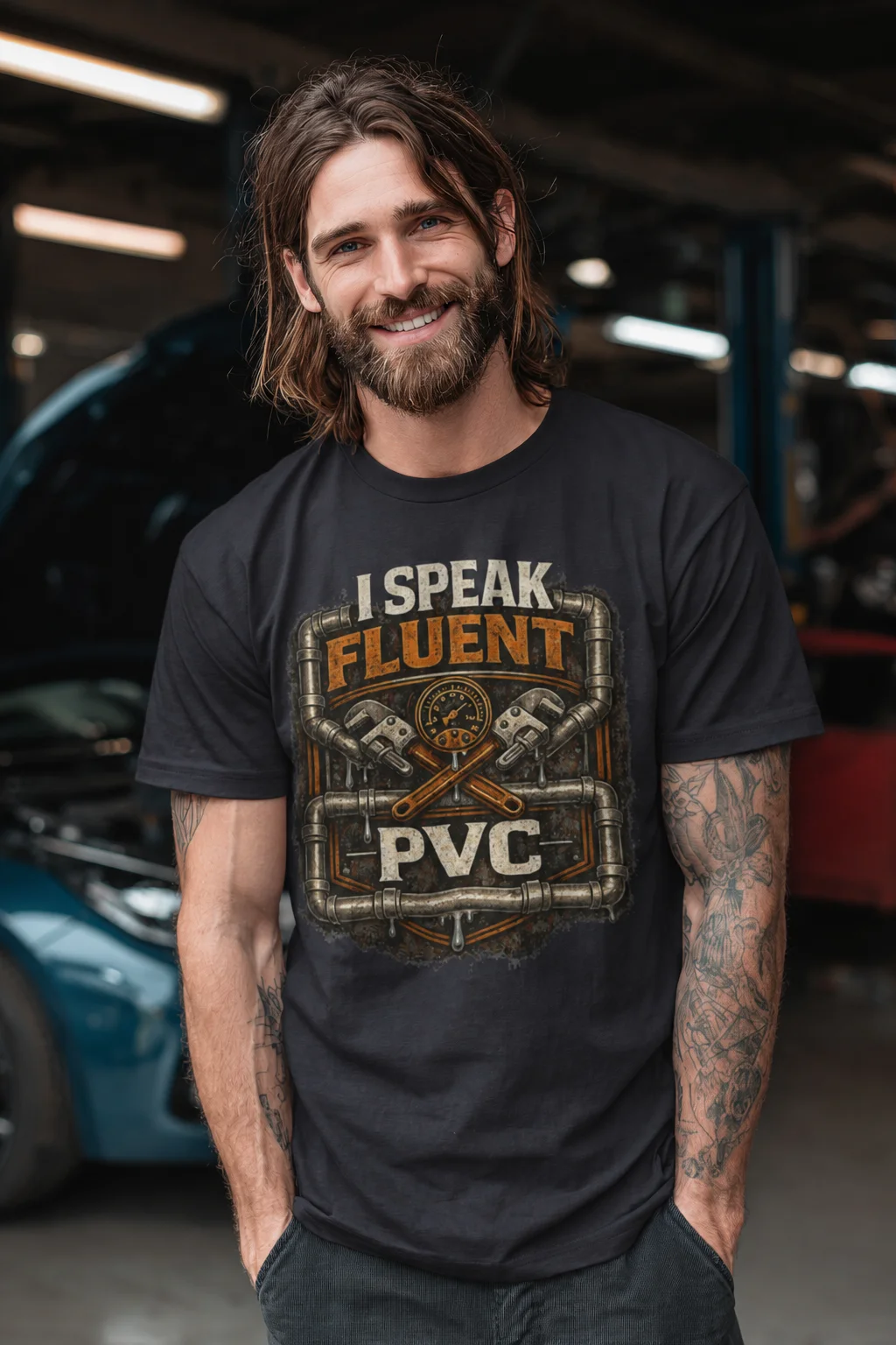 SPEAK-FLUENT-PVC-DRKGRAY I Speak Fluent PVC.