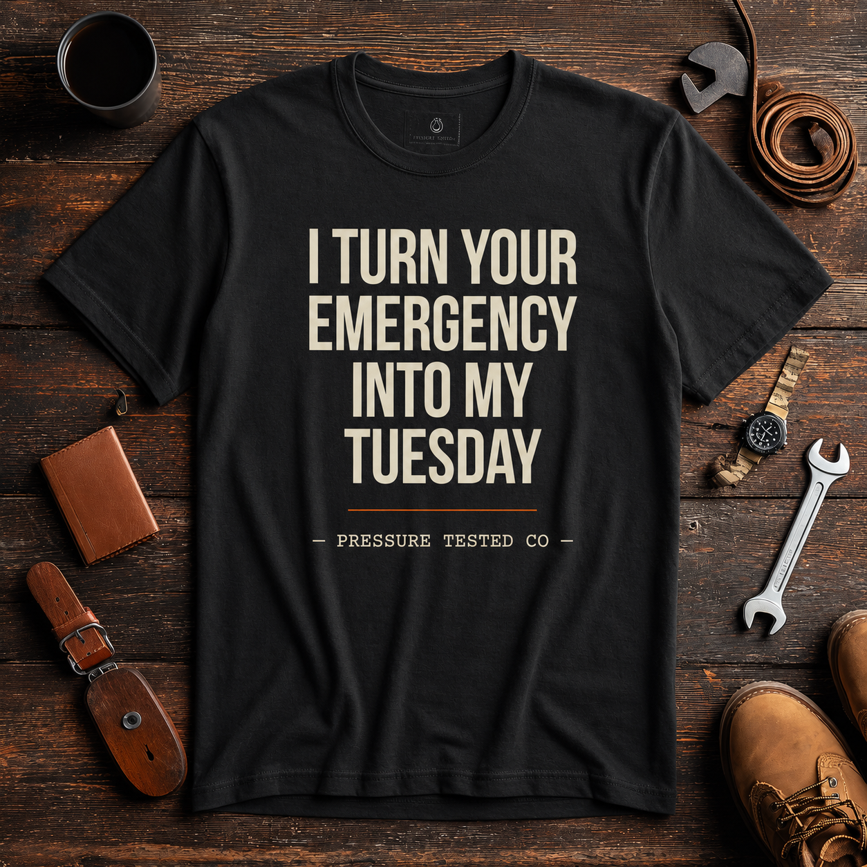 TUESDAY-LAYOUT-BLACK I Turn You Emergency Into My Tuesday