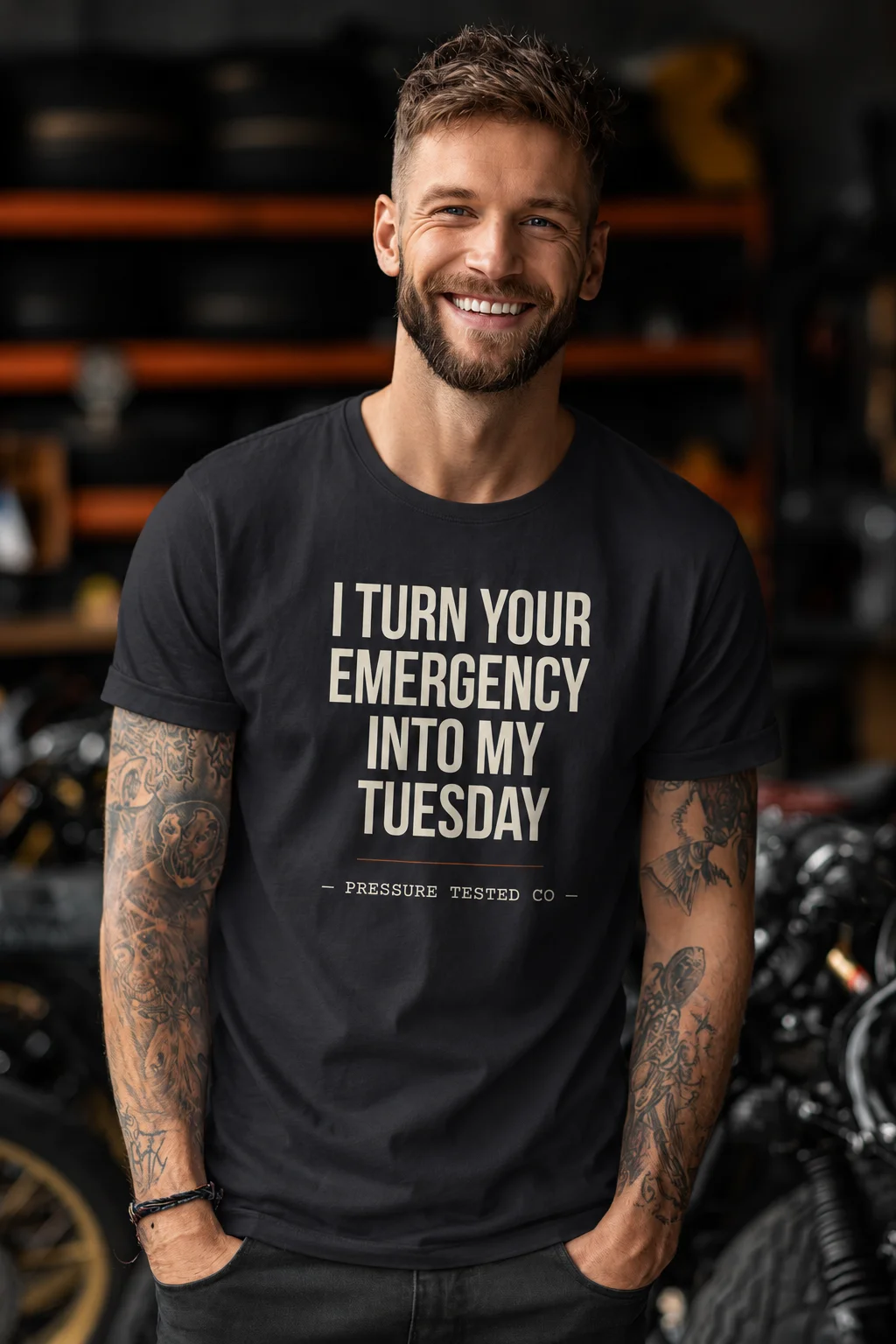 YOUR-EMERGENCY-MY-TUESDAY-DRK-GRAY I Turn Your Emergency Into My Tuesday