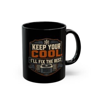 Funny HVAC Tech Coffee Mug — "Keep Cool. I'll Fix The Rest." — Vintage Conditioner Ceramic Mug 11oz or 15oz - Image 6