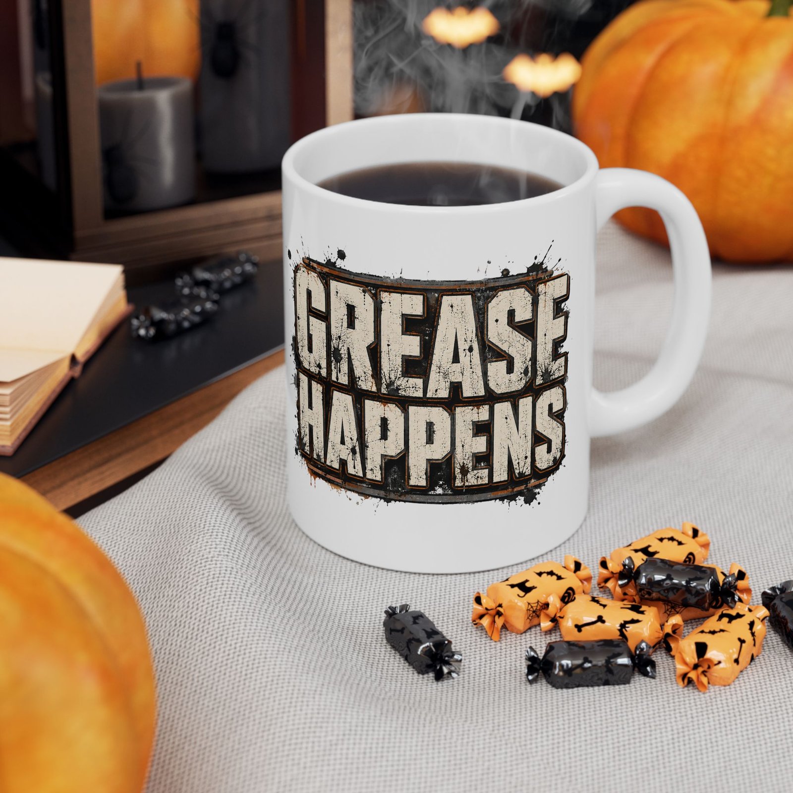 8088589667051797917_2048.jpeg Grease Happens Coffee Mug