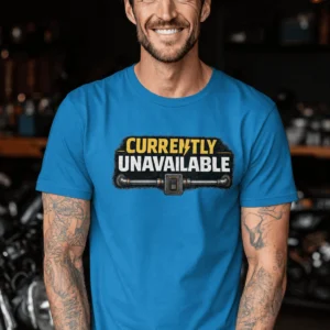 Electrician T-Shirt — "Currently Unavailable" Funny Vintage Tradesman Tee - Image 2