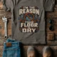 Plumber T‑Shirt – "I'm the Reason Your Floor Is Dry" Vintage Plumbing Tee — army — Flat-lay Plumber T‑Shirt – "I'm the Reason Your Floor Is Dry" Vintage Plumbing Tee — army t-shirt, flat-lay product photo | Pressure Tested Co