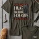 Funny Electrician Tech Tee - Back "I Make Bad Wiring Expensive" — Front "Wired For Success" Vintage Work Tee — army — Flat-lay Funny Electrician Tech Tee - Back "I Make Bad Wiring Expensive" — Front "Wired For Success" Vintage Work Tee — army t-shirt, flat-lay product photo | Pressure Tested Co