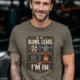 HVAC Technician T‑Shirt — "If It Blows, Leaks, Freezes or Burns I'm In" Retro Tradesmen Tee — army — Model HVAC Technician T‑Shirt — "If It Blows, Leaks, Freezes or Burns I'm In" Retro Tradesmen Tee — army t-shirt, model photo | Pressure Tested Co