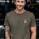 I Fix What You Ignored T-Shirt — Mechanic Wrench Tool Shirt for Technicians & DIYers — army — Model I Fix What You Ignored T-Shirt — Mechanic Wrench Tool Shirt for Technicians & DIYers — army t-shirt, model photo | Pressure Tested Co