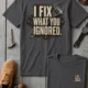 I Fix What You Ignored T-Shirt — Mechanic Wrench Tool Shirt for Technicians & DIYers — asphalt — Flat-lay I Fix What You Ignored T-Shirt — Mechanic Wrench Tool Shirt for Technicians & DIYers — asphalt t-shirt, flat-lay product photo | Pressure Tested Co