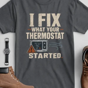 Funny HVAC Shirt, "I Fix What Your Thermostat Started" T-Shirt - Image 7