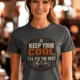 Funny HVAC Tee Shirt "Keep Your Cool. I'll Fix The Rest." T-Shirt – Vintage GraphicTee — asphalt — Model Funny HVAC Tee Shirt "Keep Your Cool. I'll Fix The Rest." T-Shirt – Vintage GraphicTee — asphalt t-shirt, model photo | Pressure Tested Co