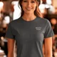 Funny Electrician Tech Tee - Back "I Make Bad Wiring Expensive" — Front "Wired For Success" Vintage Work Tee — asphalt — Model Funny Electrician Tech Tee - Back "I Make Bad Wiring Expensive" — Front "Wired For Success" Vintage Work Tee — asphalt t-shirt, model photo | Pressure Tested Co