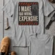 Funny Electrician Tech Tee - Back "I Make Bad Wiring Expensive" — Front "Wired For Success" Vintage Work Tee — athletic-heather — Flat-lay Funny Electrician Tech Tee - Back "I Make Bad Wiring Expensive" — Front "Wired For Success" Vintage Work Tee — athletic-heather t-shirt, flat-lay product photo | Pressure Tested Co